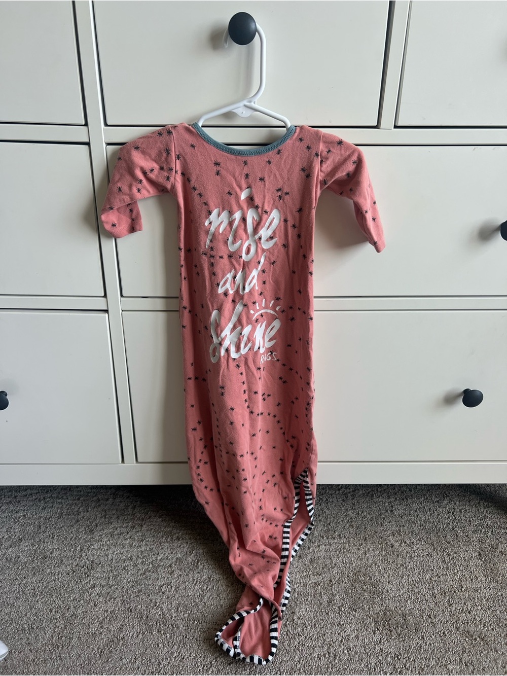 Rags to Raches pink NB gown